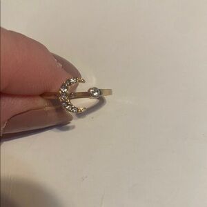 Celestial Gold and Silver Moon Ring Size 5